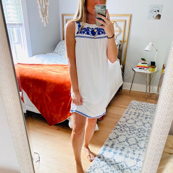 Blue and White J. Crew dress with pockets, XXS - Picture 3 of 7